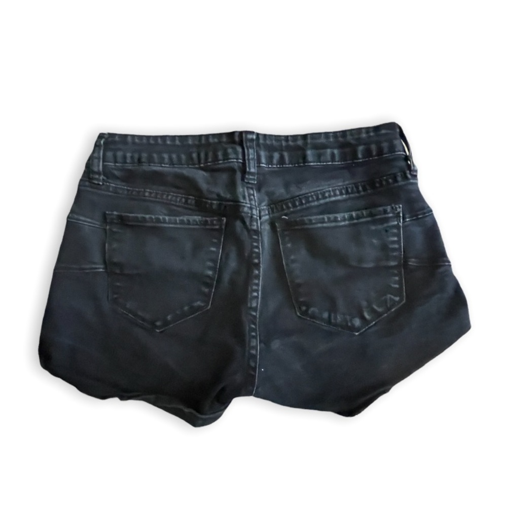 S.O.N.G. Woman’s Black Curvy Mid Rise Roll Cuff Denim Jean Shorts Size 7/28 - Picture 5 of 10